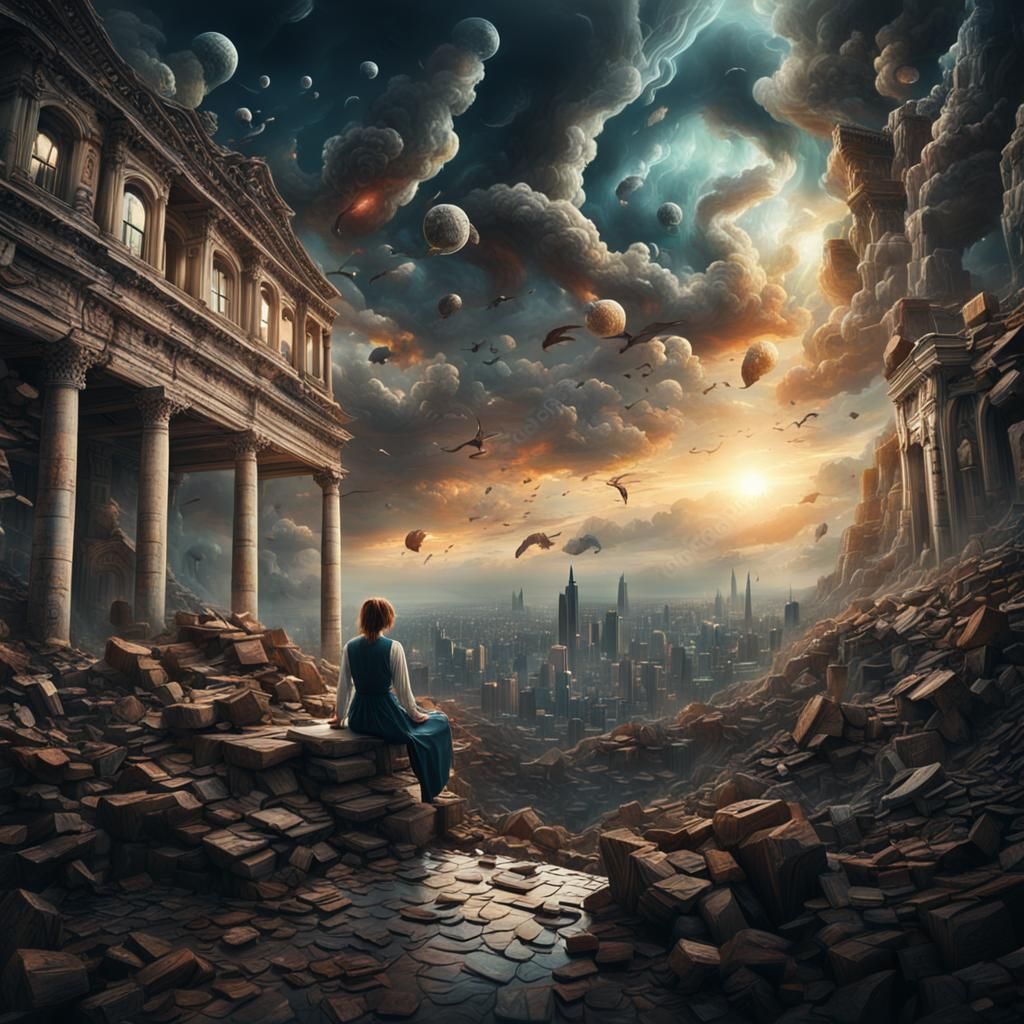 Woman's Mental Struggle: A Digital Matte Painting