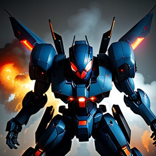 Spider Mech Emerges: Vibrant Anime-Style Digital Art