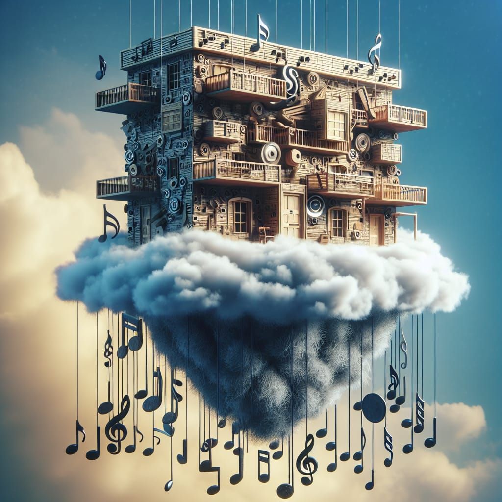 Surreal Floating Hotel of Musical Instruments