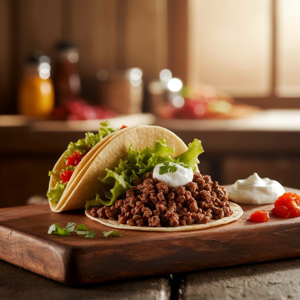 Warm Taco Scene in Rustic Kitchen