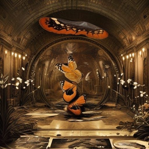 Butterfly Den with Macabre Paintings