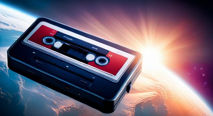 Walkman Floats in Space: Digital Concept Art