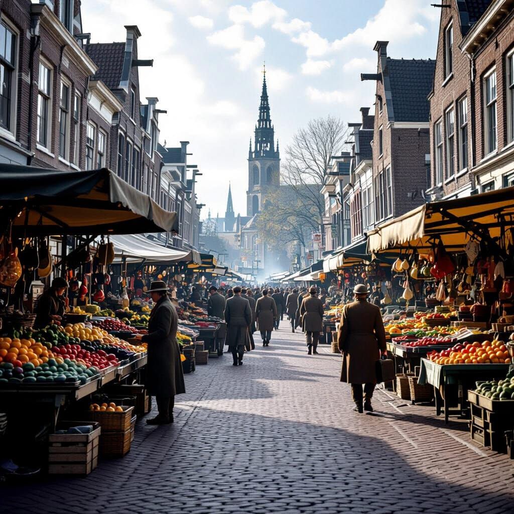 Arnhem Market Square During WWII Operation Market Garden