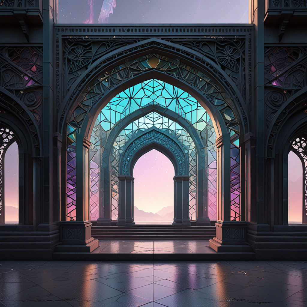 Prismatic Dimensional Portals in Ethereal Style