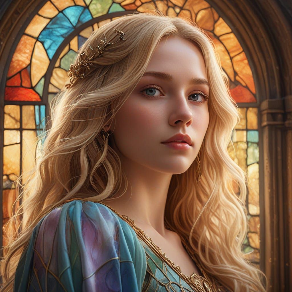 Enchanting Stained Glass Artist in Whimsical, Dreamy Art