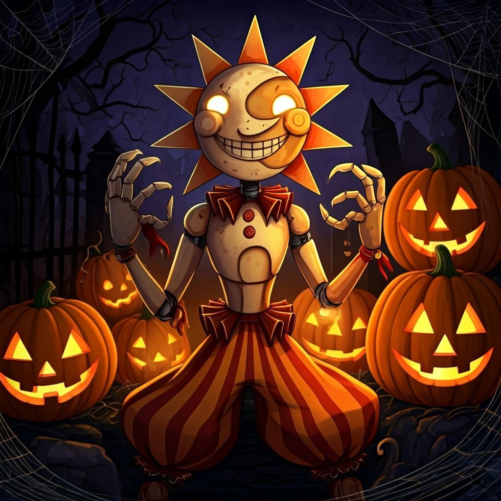 Sundrop Animatronic Halloween Character in Comic Book Style