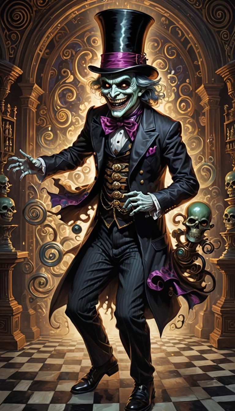 Eccentric Ghoul Dancing on a Chessboard