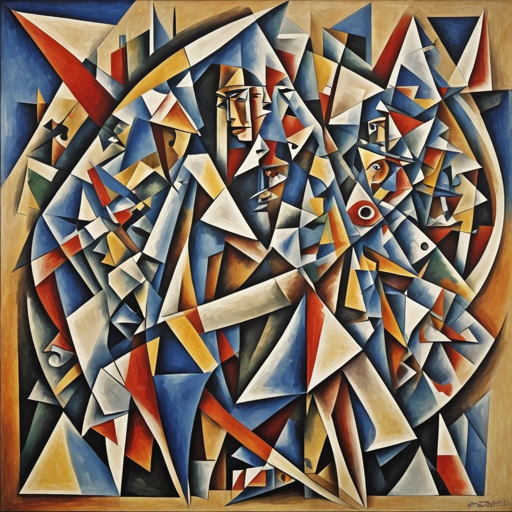 Abstract Cubist Geometric Forms