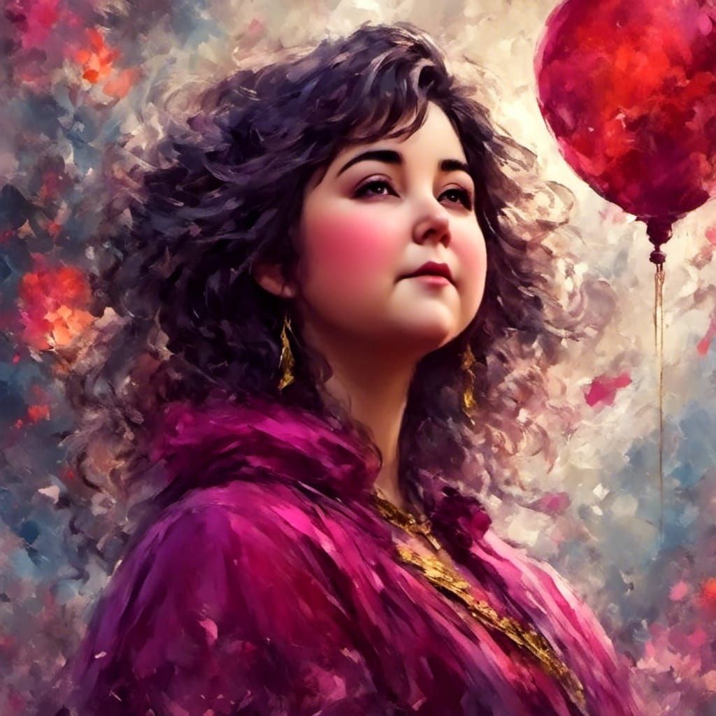 Anime Portrait of Girl Gazing Skyward