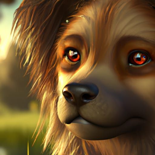 Hyperdetailed Portrait of a Cute Dog in 8k