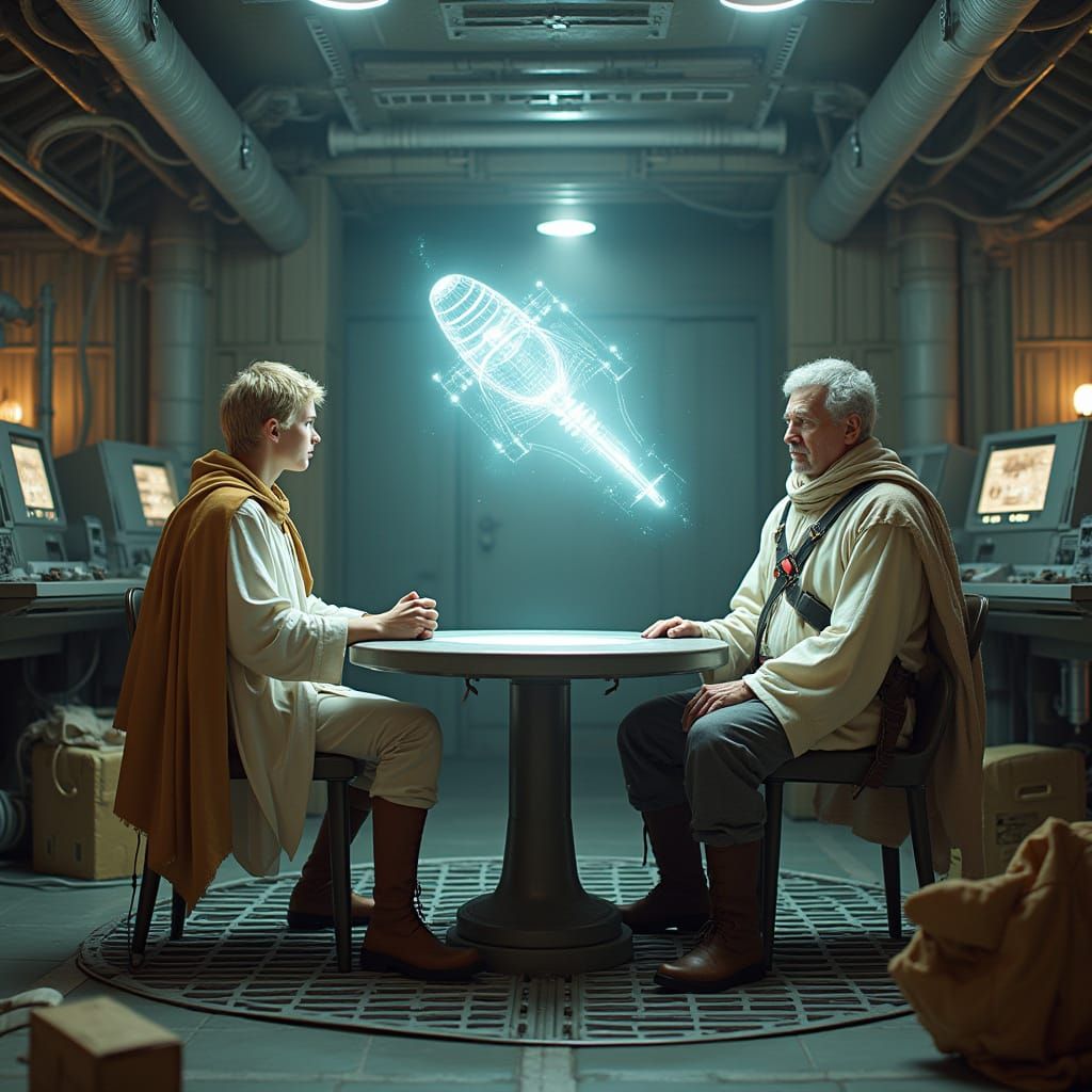 Young Explorer in a Futuristic Workshop