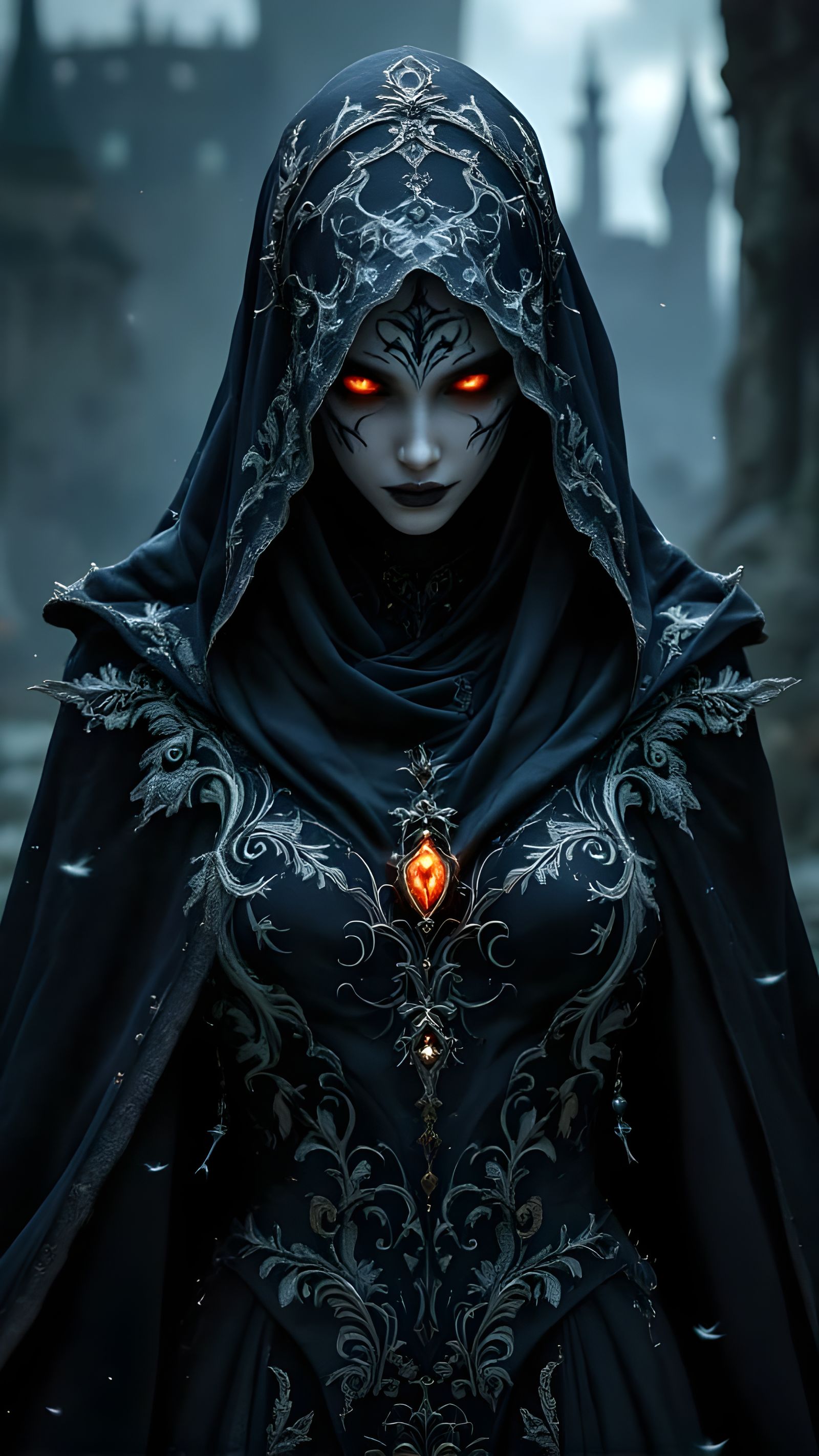 Baroque Surrealism of a Mystical Sorceress in Opulent Detail