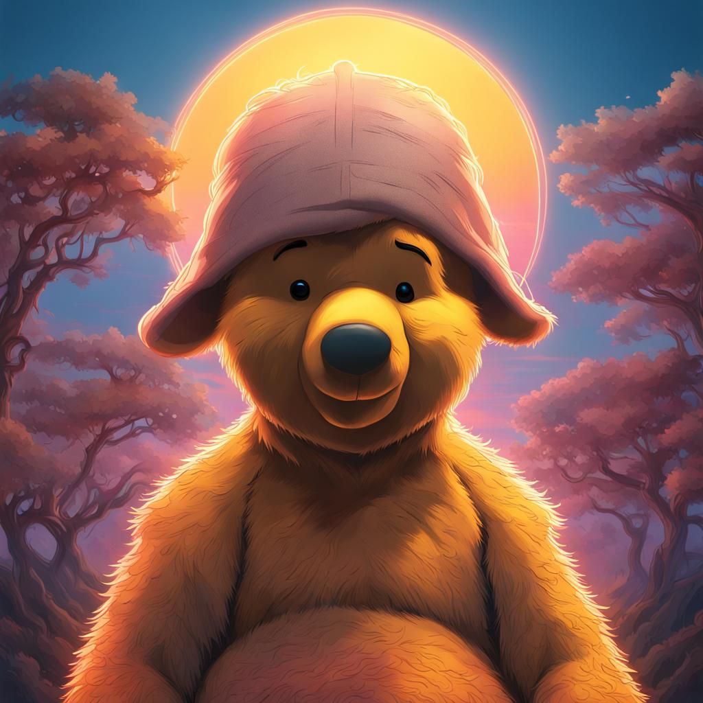 Winnie the Pooh and Jesus Christ Portrait