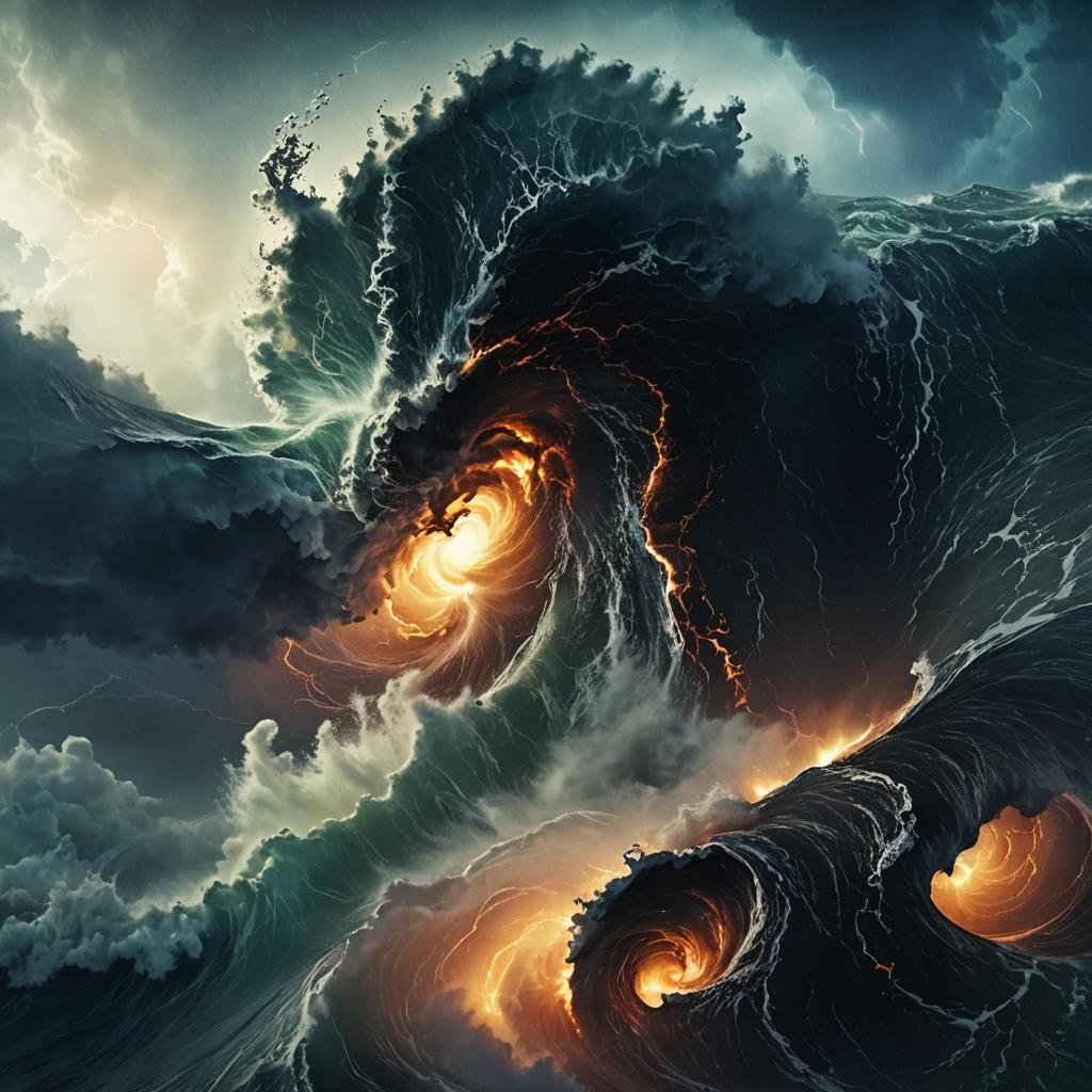 Tropical Cyclone Art: Swirling Hurricane Vortex