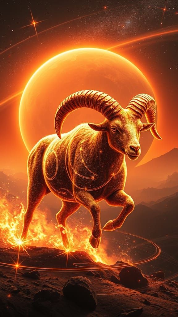 Majestic Ram Charged with Divine Energy