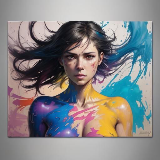 Polychromatic Abstract Art in Expressionist Style
