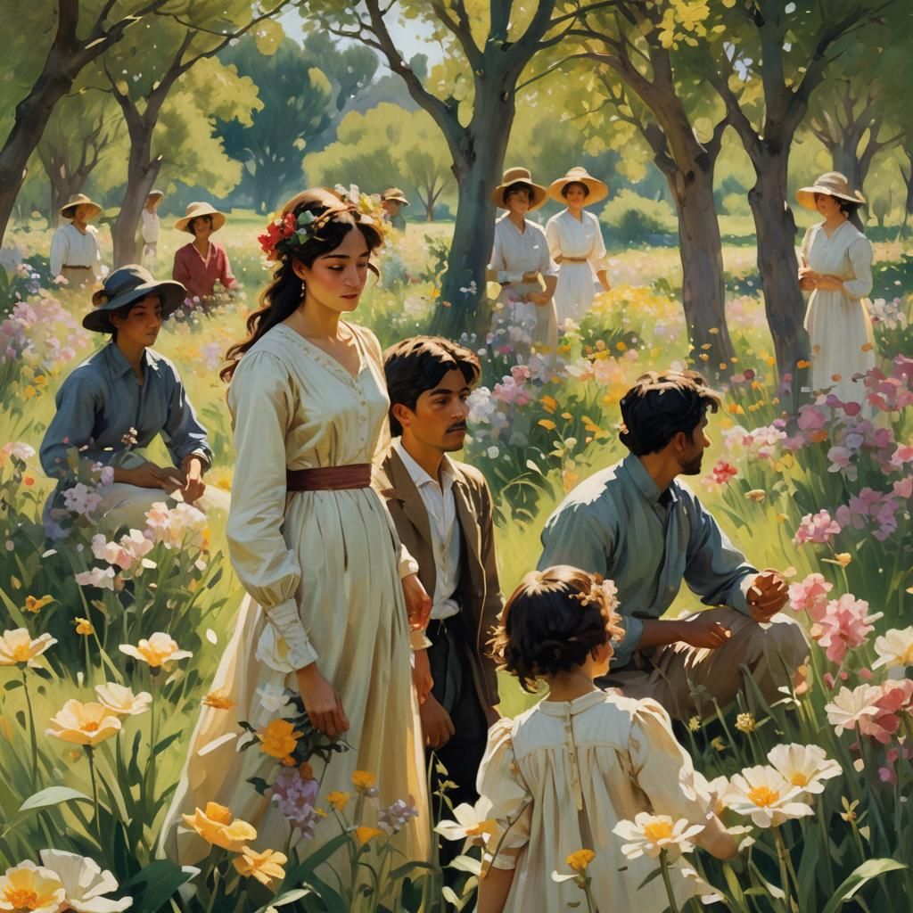 Floral Transformation in Oil Painting Style