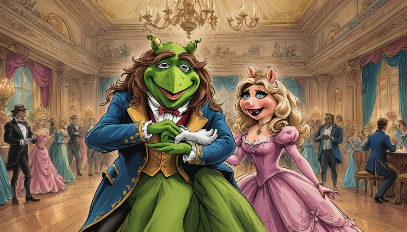 Beauty and the Beast. Starring Kermit and Miss Piggy