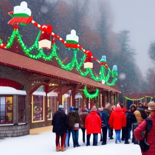 Christmas Town Celebration: A Digital Matte Painting