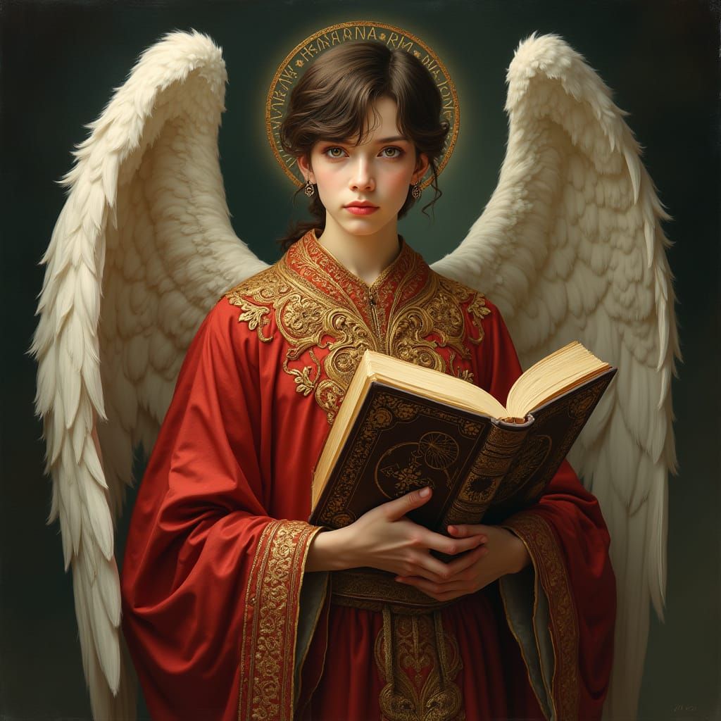 Angel of Serenity in Crimson Robe