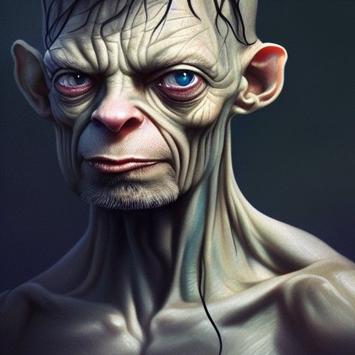 Gollum Portrait: Hyperdetailed Artstation Concept