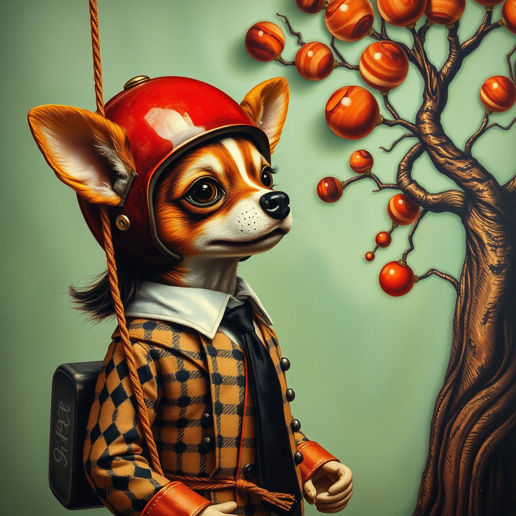 Surreal Scene with Tiger's Eye Mineral in Splash Art