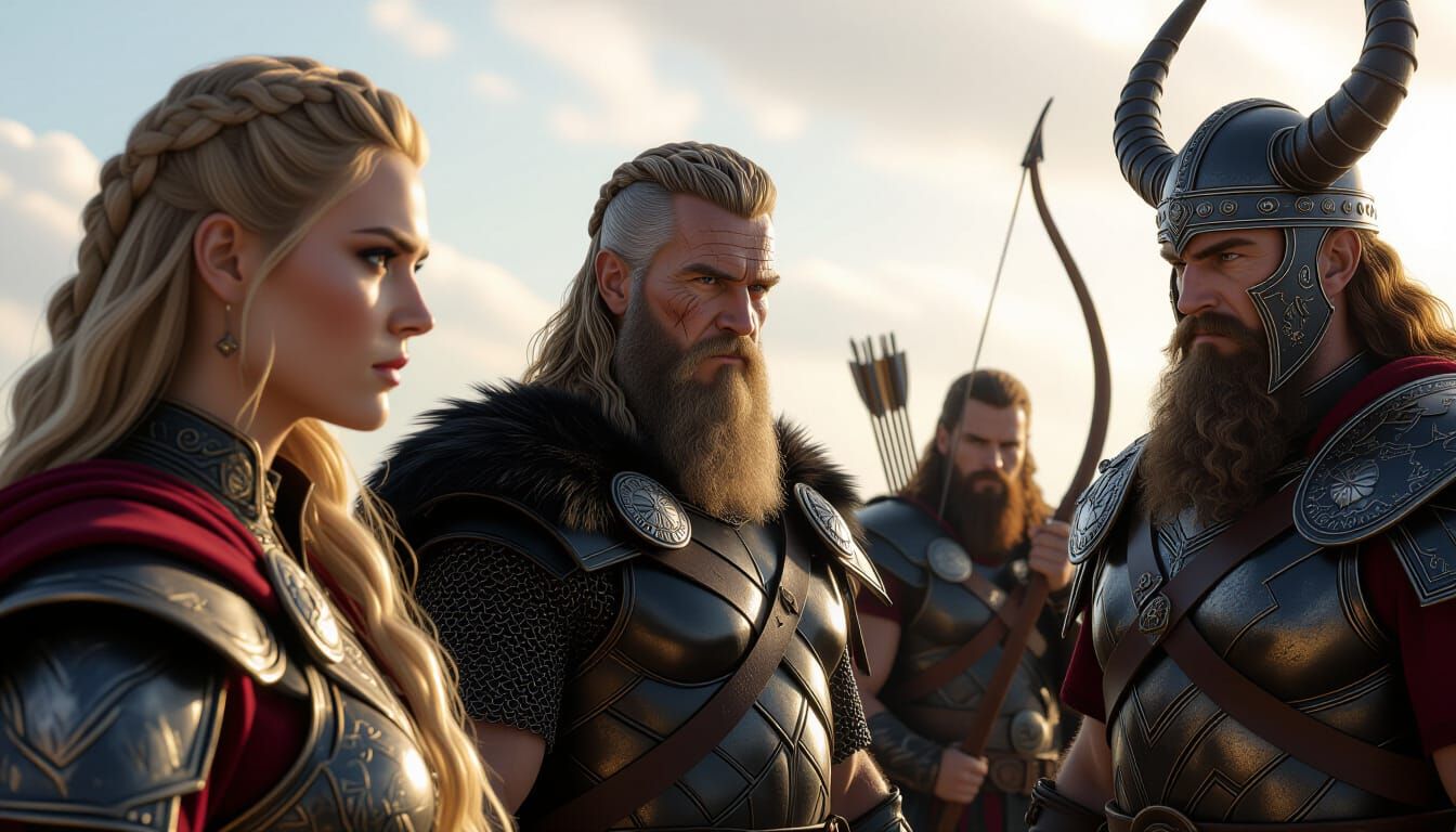 Asgard Realm of Gods: Diverse Warriors Gather