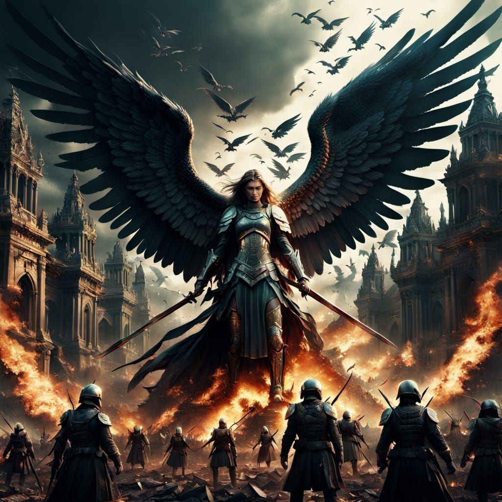 Angels and Demons Clash in Epic Digital Painting
