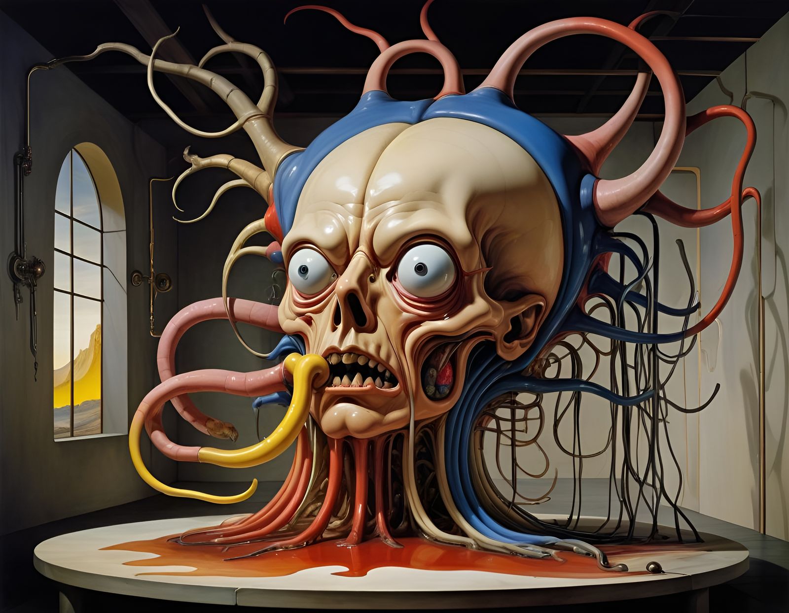 Surreal Digestive System Monster Inspired by Masters