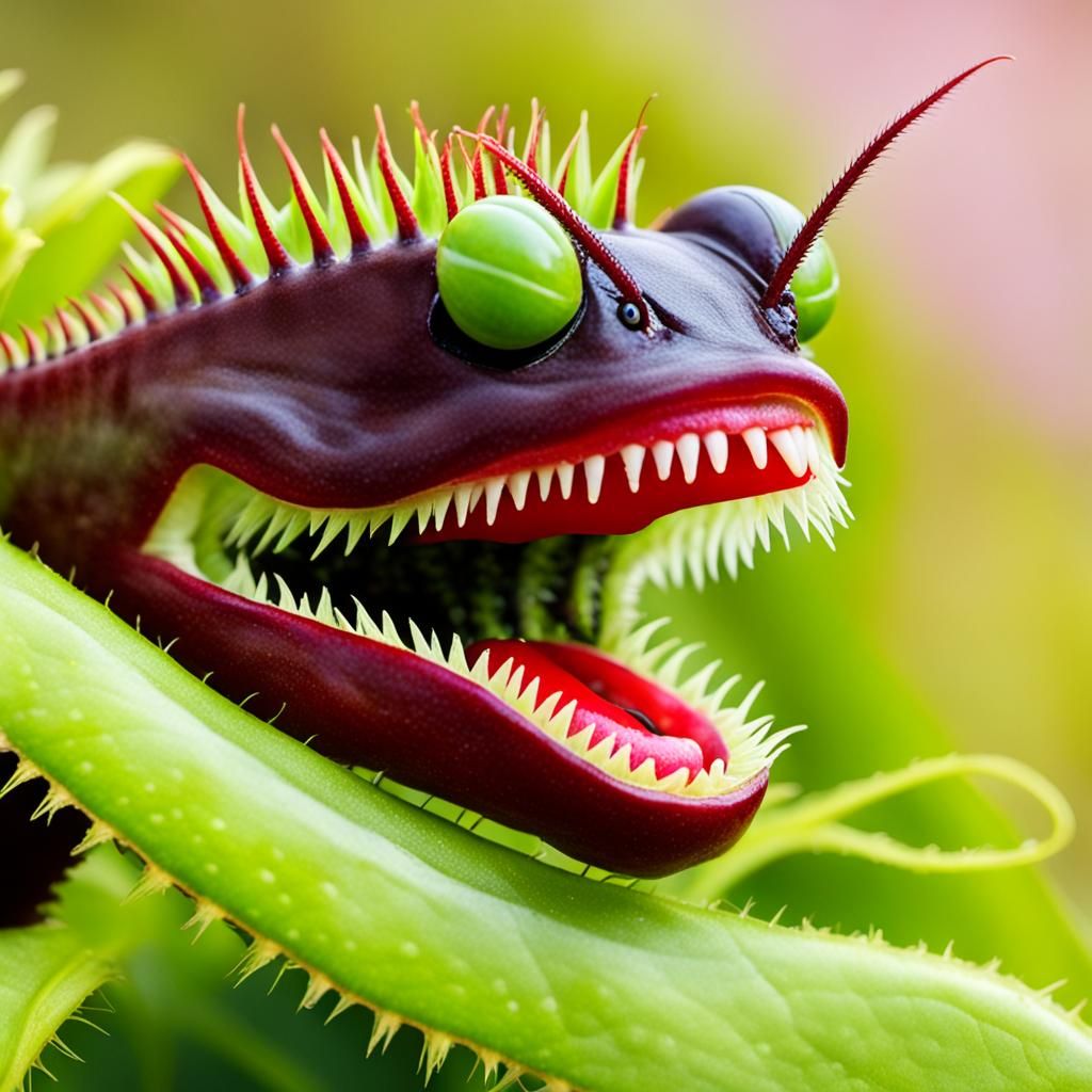 Surreal Venus Flytrap Eating a Fly