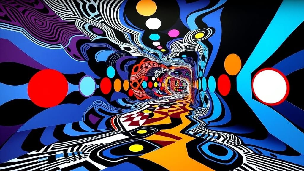 Geometric Abstraction in Op Art Style