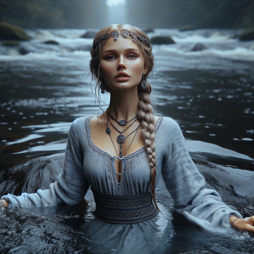 Lithuanian River Nymph Neris as Digital Matte Painting