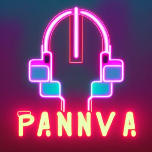 Pansexual Flag in Synthwave Neon Style