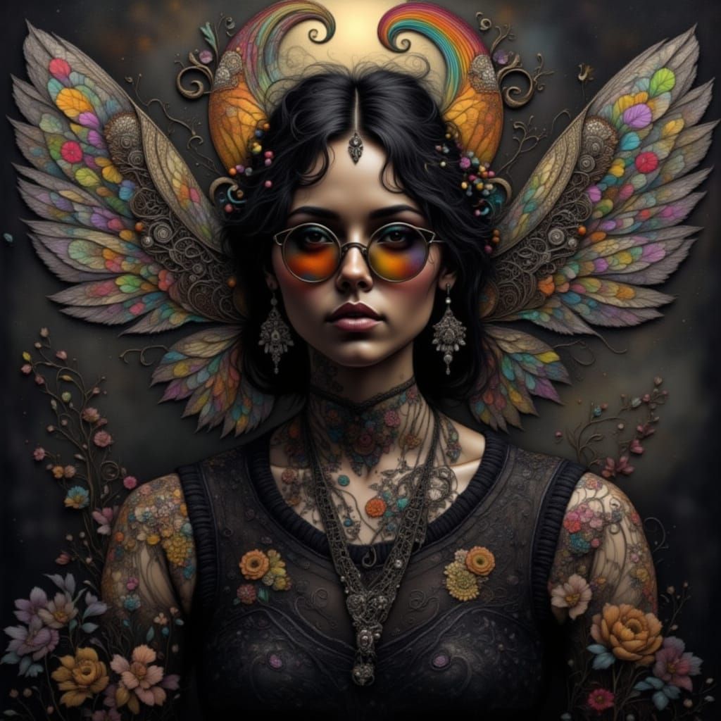 Abstract Watercolor Fairy Tale with Geometric Patterns