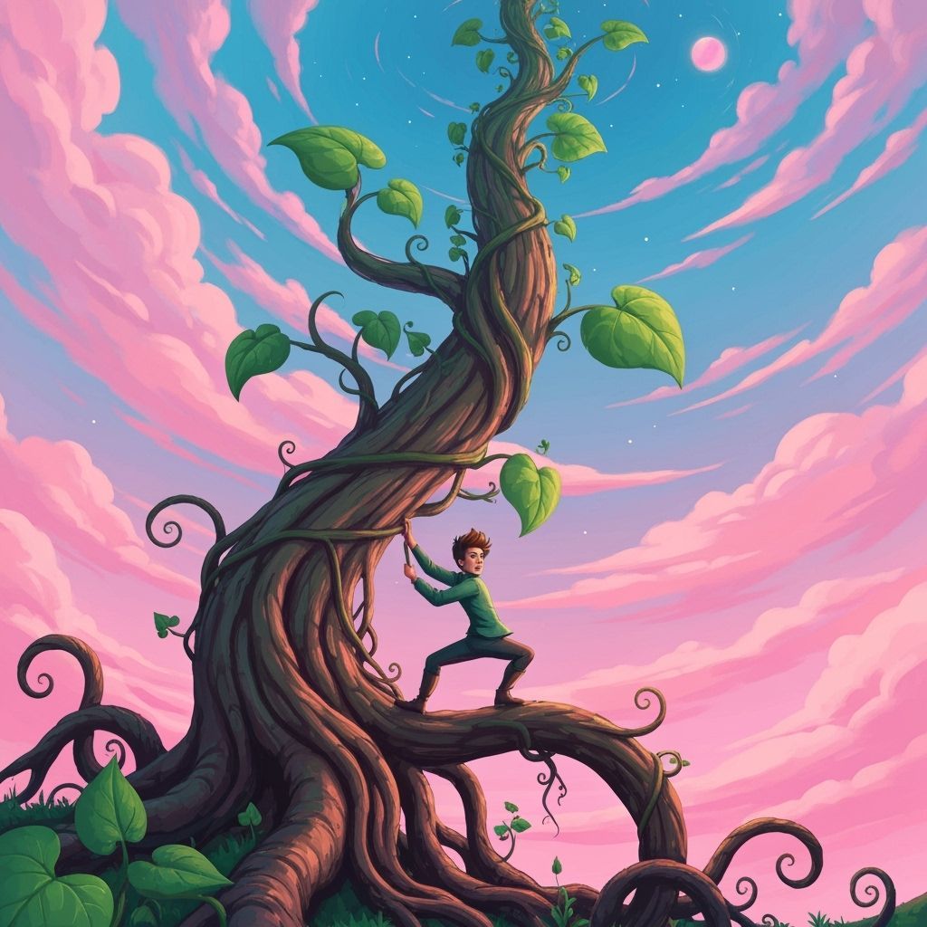 Jack and the Beanstalk: Futuristic Vector Art