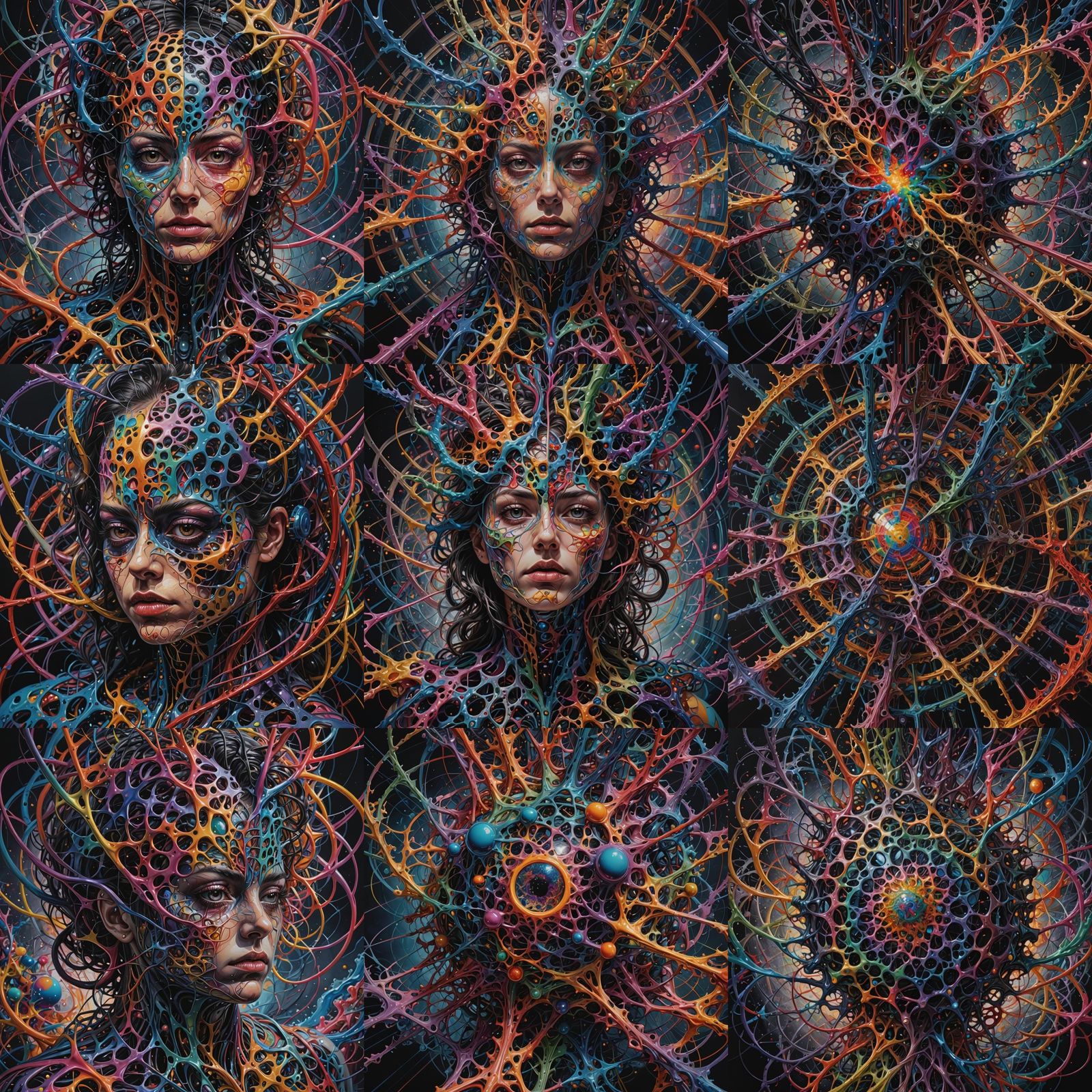 Hyperrealistic Fractal Painting in Synthwave Style