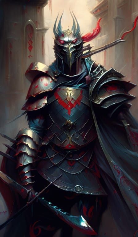 Ronin Warrior in Ornate Armor, Anime Portrait