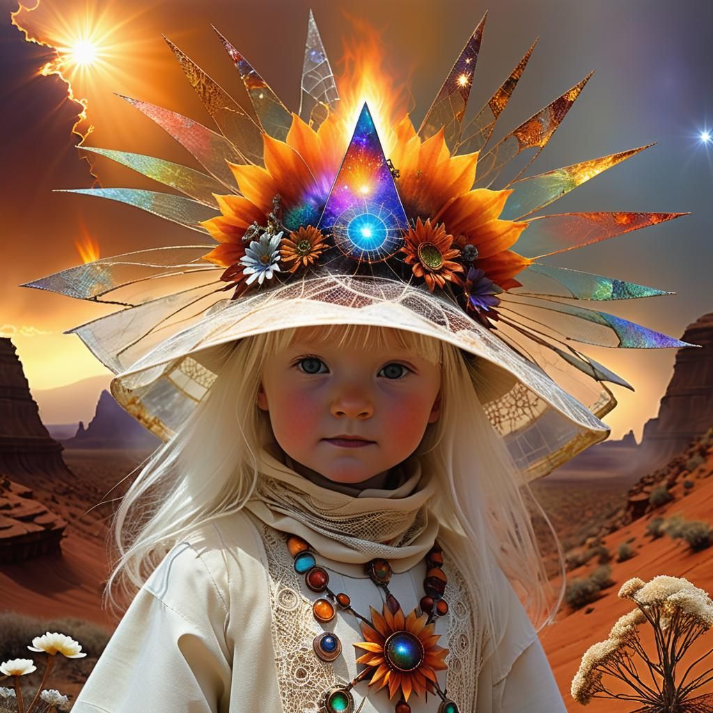 Flaming Copper Child in Fire Wonderland, Boulet Style