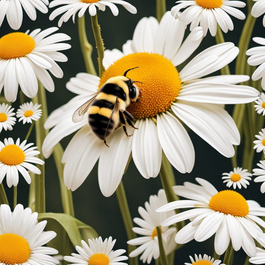 Chubby Bee Sleeps in Daisy Under Pooh Blanket