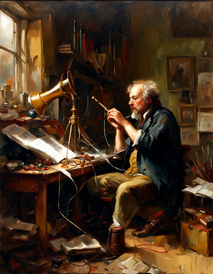 Detailed Oil Painting of Sound Study by Multiple Artists