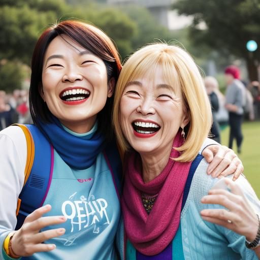 Person Laughing: AI Generated Image of Joy