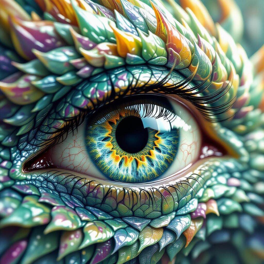 Dragon Tear Macro in Hyperrealistic Style