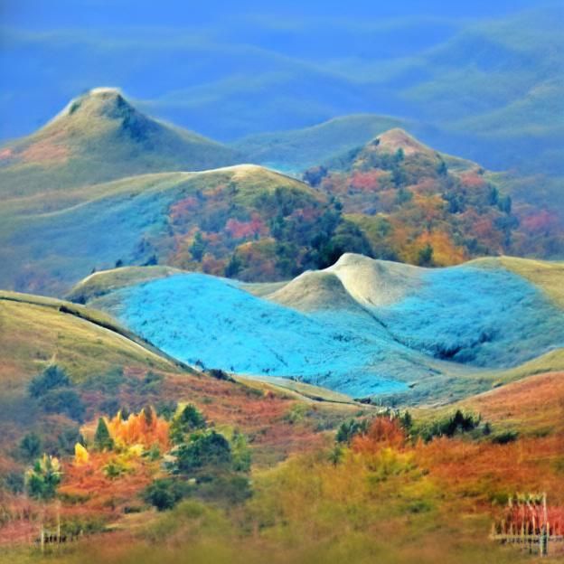 Autumnal Pale Blue Hills Photograph