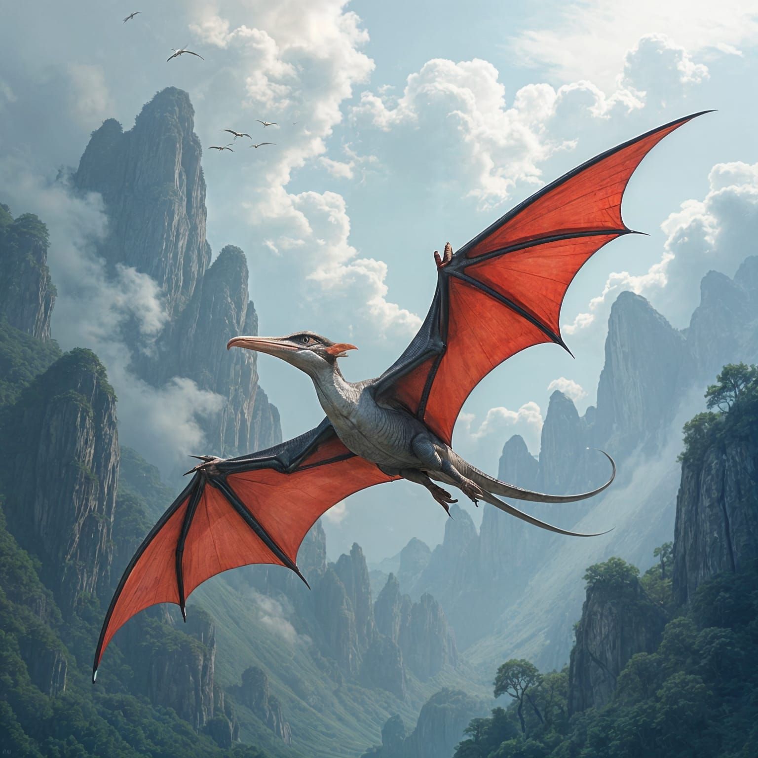 Pterodactyl Soaring Through the Sky