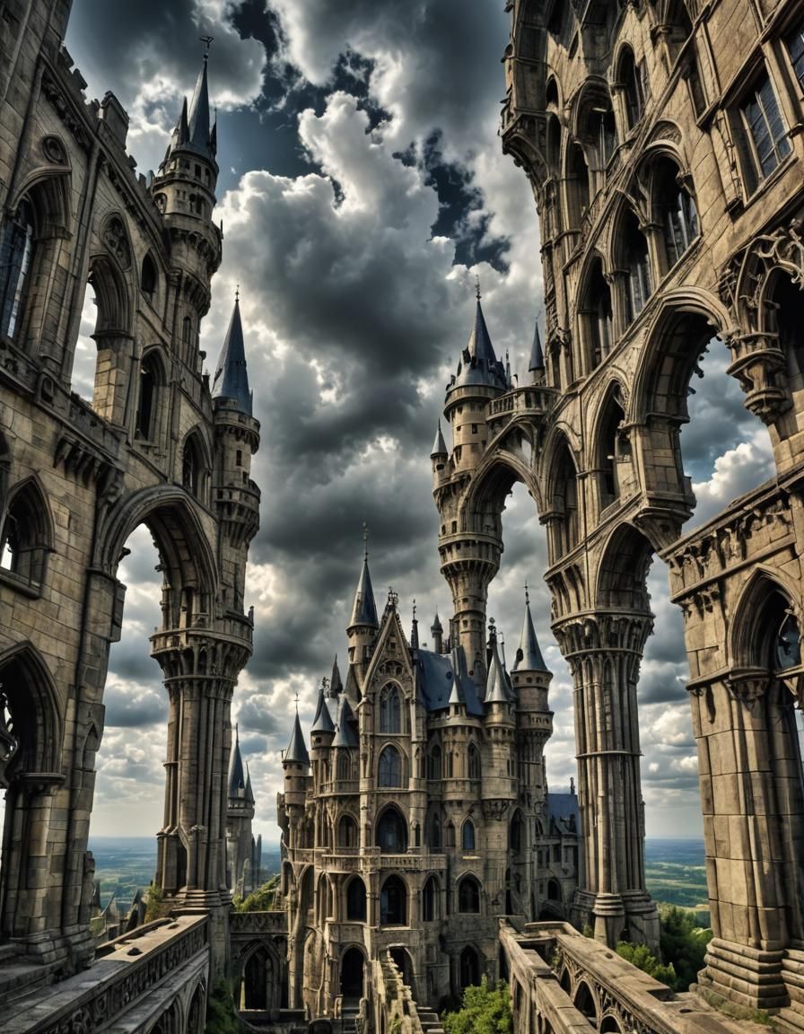 Gothic Sky Castles: Entangled Infinity in HDR