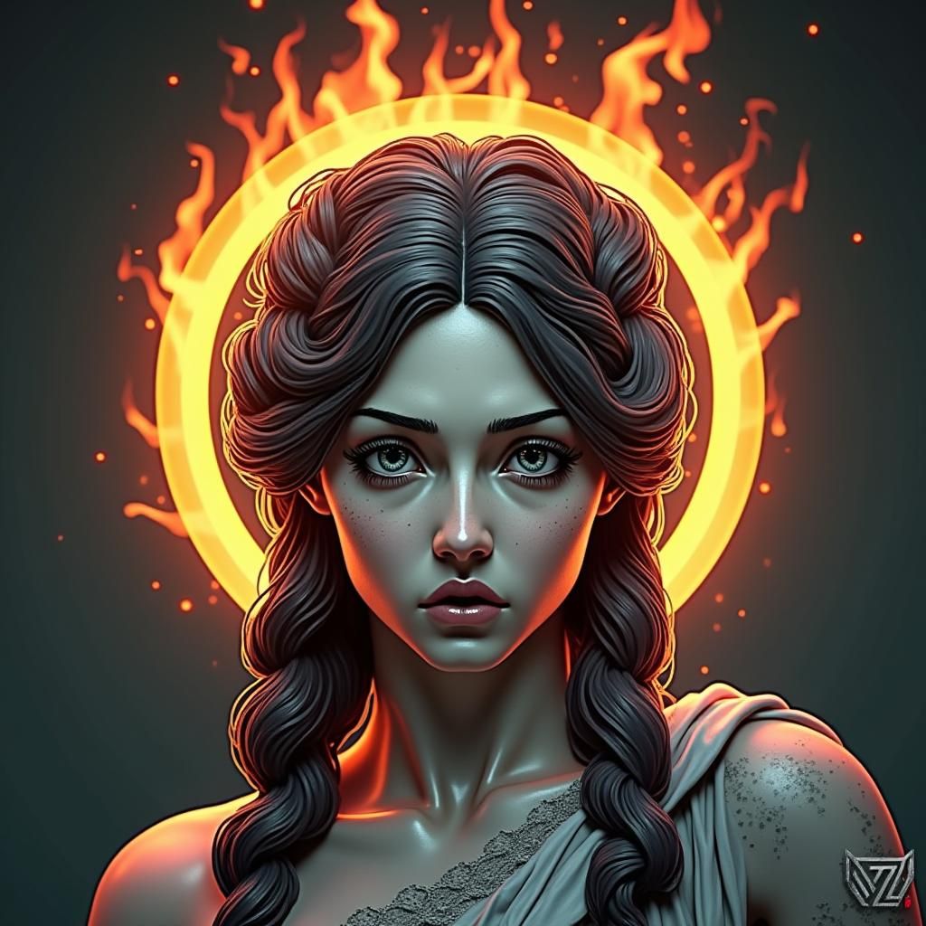 Greek Statue in Junji Ito Style Anguish