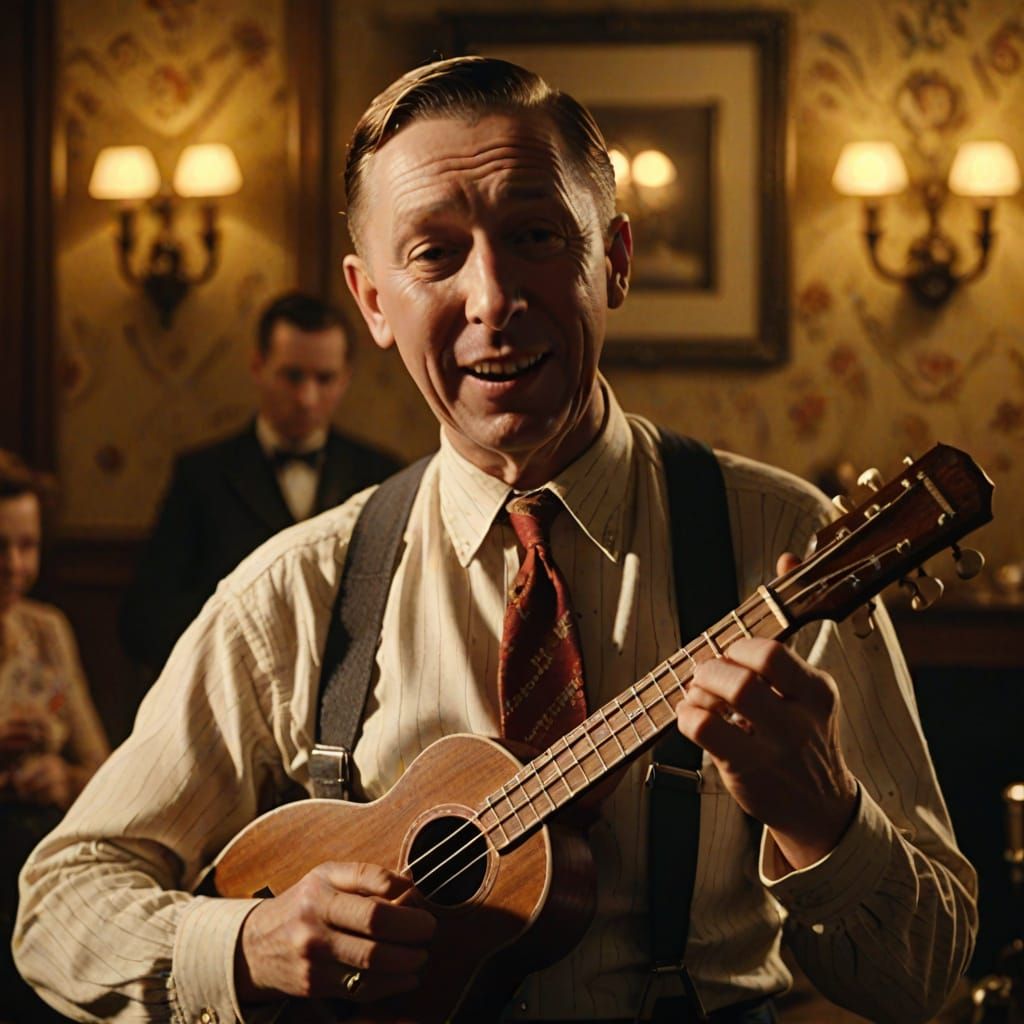 Vintage George Formby Plays Ukulele in Classic Blackpool Set...