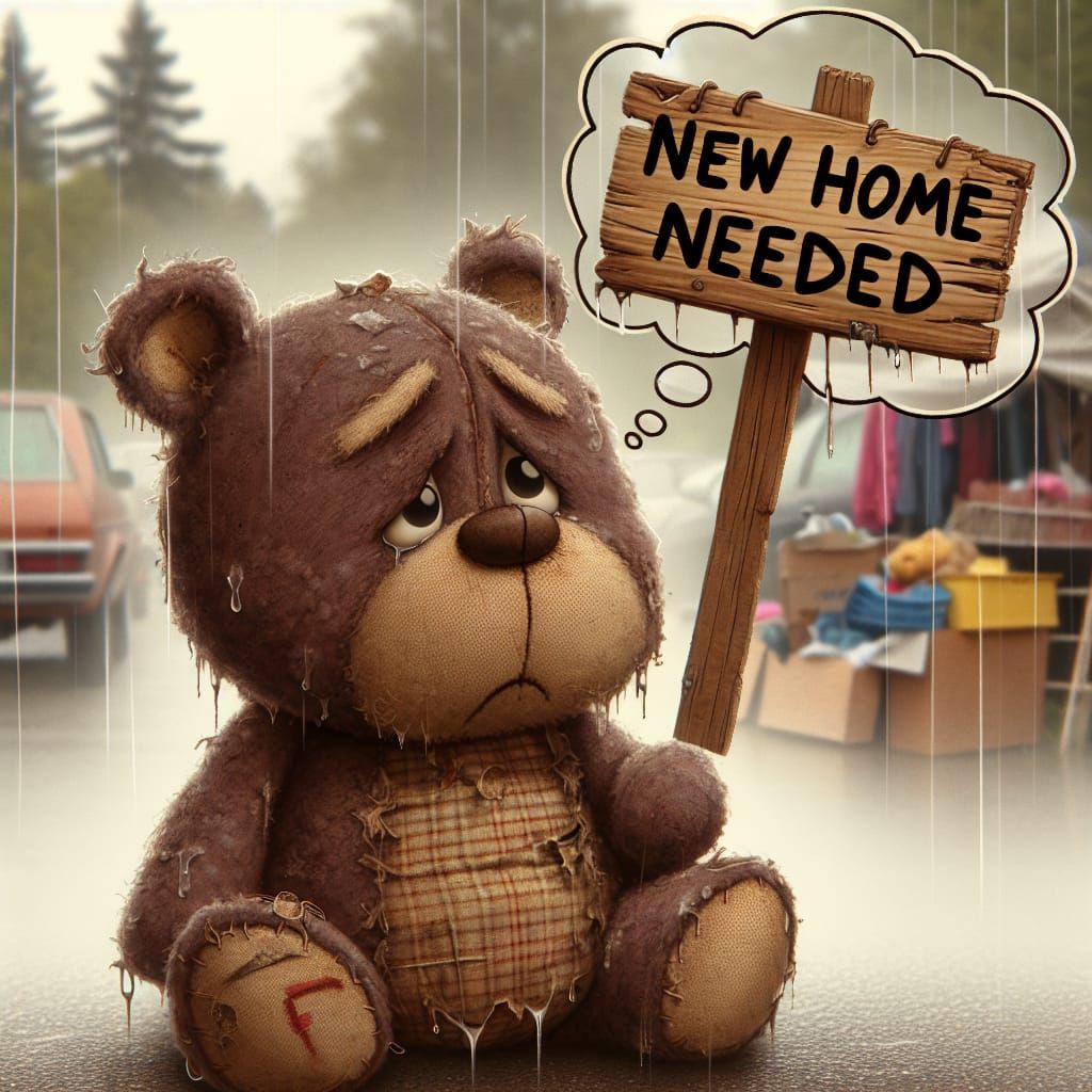 Sad Teddy Bear Needs a New Home