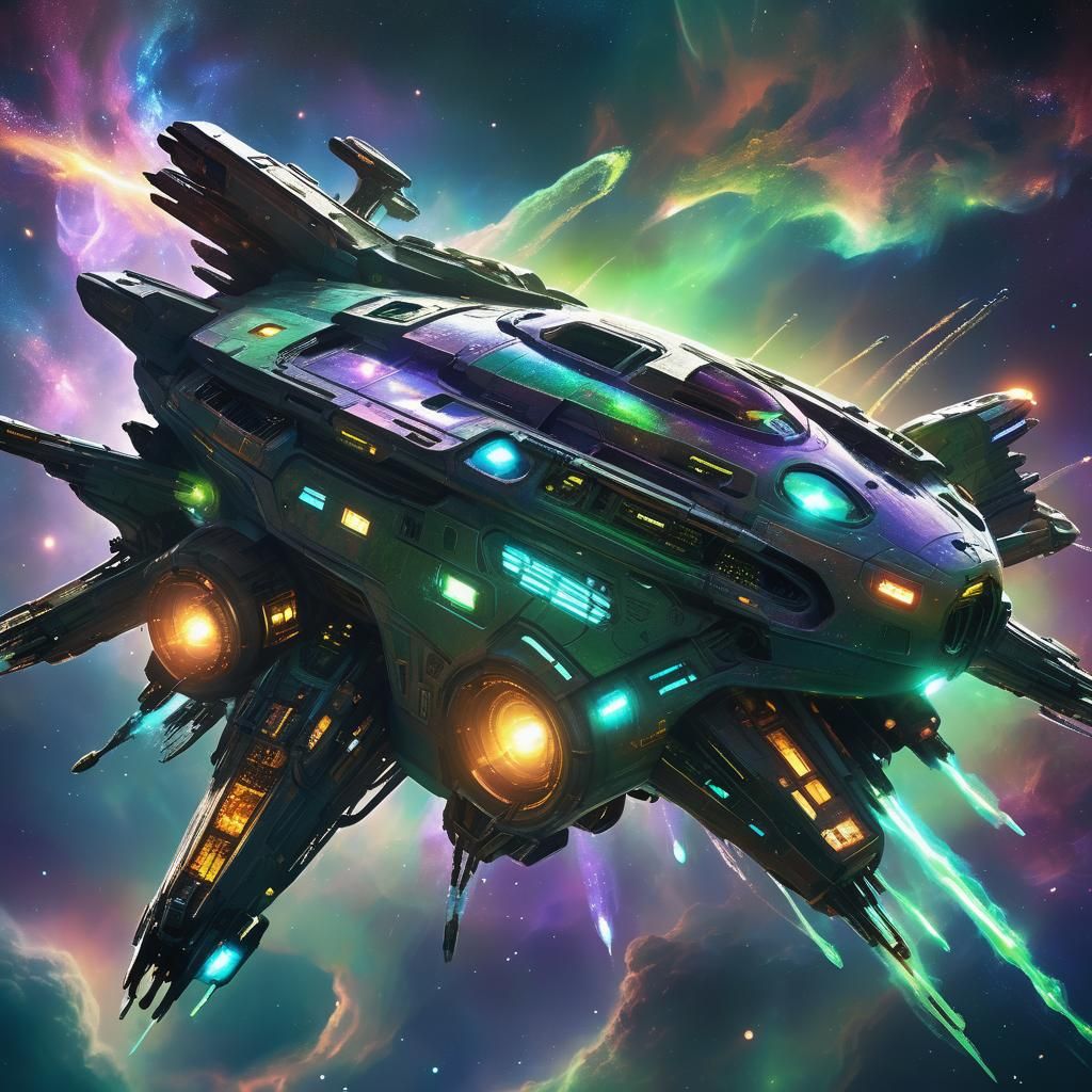 Organic Spaceship Concept Art in Biopunk Style