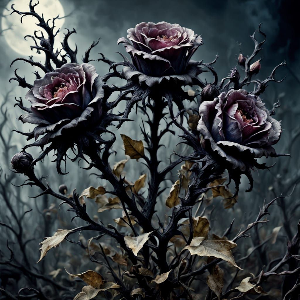 Surreal Creepy Corsages Bloom in Dark Fantasy Art